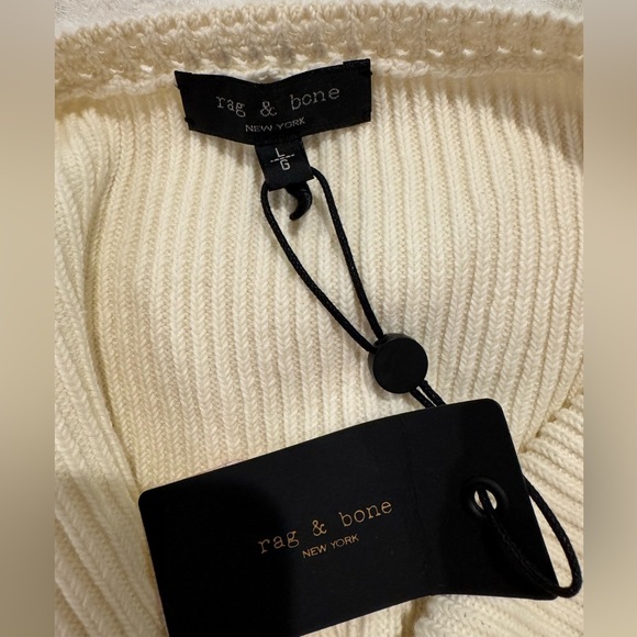 NEW RAG & BONE REVOLVE IVORY RIBBED HALTER TOP crochet - Picture 4 of 7